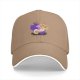 Black baseball cap with cute fantasy bird family illustration