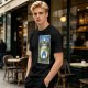 Olive T-shirt with My Neighbor Totoro Forest Spirit Tarot-style Print