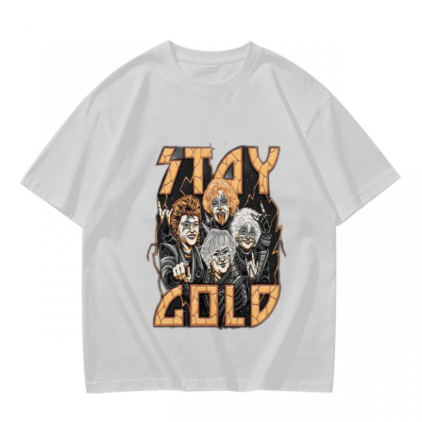 Olive Graphic T-Shirt with Stay Gold Rock Band Artwork
