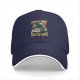 Black baseball cap with pizza first destroy later godzilla graphic