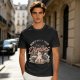 Olive graphic t-shirt with 'Don't Fight Your Demons' cat art