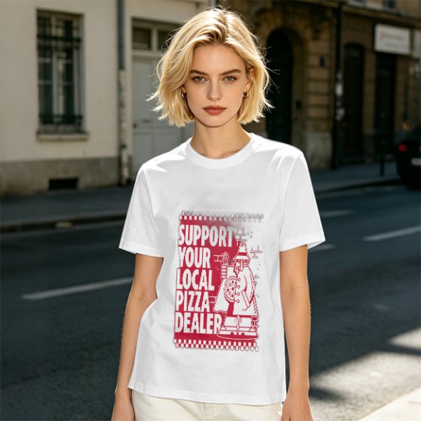 Support Your Local Pizza Dealer Graphic Olive T-Shirt
