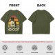 Olive t-shirt with black cat using laptop and Meowcrosoft text