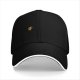 Black Baseball Cap With Small Embroidered Sun Design