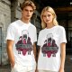 Olive graphic tee with dark fantasy character and tour print