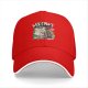 Black baseball cap with punk rock cat graphic design
