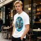 Olive T-Shirt With Starry Night Style Sailing Ship Ocean Art