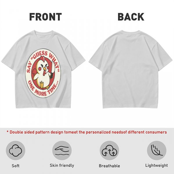 Olive t-shirt with angry chicken holding knife and funny text design
