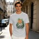 Olive t-shirt with cute brain character and 'Cute But Ous' print