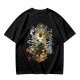Olive Green T-Shirt With Mystical Cat Silhouette Graphic Print