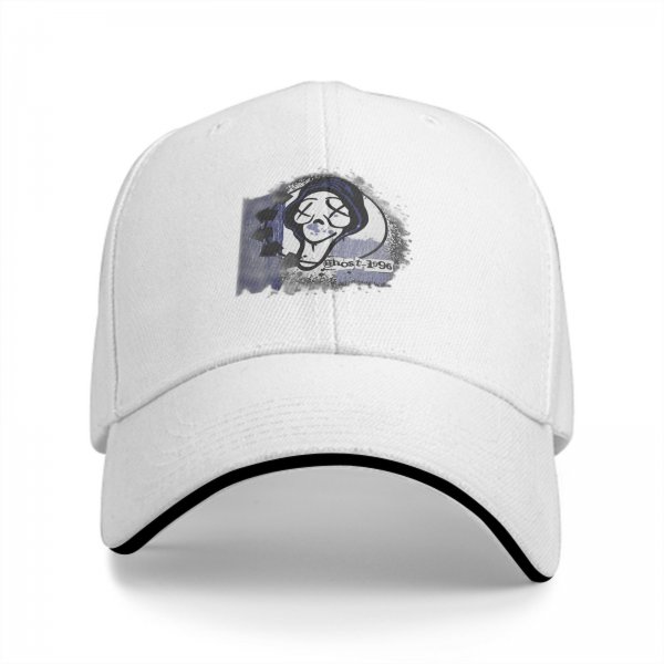 Black Baseball Cap With Ghost 1996 Graphic Print