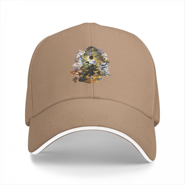Black Baseball Cap With Colorful Fantasy Art Graphic Print