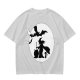 Olive Halloween Witch Silhouette Graphic Short Sleeve T-Shirt