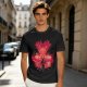 Olive Anime Graphic T-Shirt With Spiky Red Haired Character Art