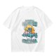Olive Summer Umbrella Graphic T-Shirt with Retro Beach Illustration