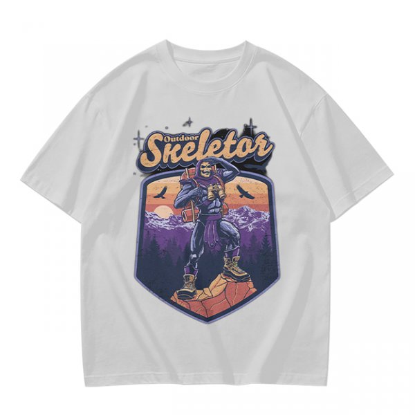 Outdoor Skeletor Hiking Graphic Olive T-Shirt