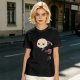 Olive T-shirt with Grumpy Axolotl Holding Coffee Print