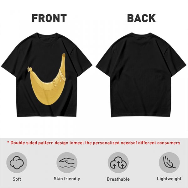Olive Green T-Shirt With Large Banana Peel Graphic Print