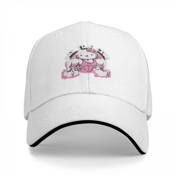 Black Baseball Cap With Buff Hello Kitty One Trip Club Print