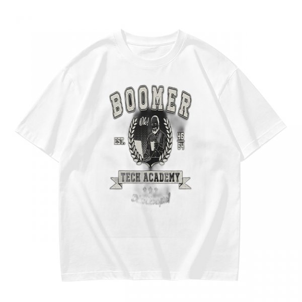 Olive Graphic T-Shirt With Boomer Tech Academy Print