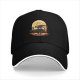 Black Baseball Cap With Dragon And Full Moon Silhouette Art