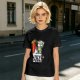 Olive T-Shirt with Surfer Pizza Character and Argyle Pizza Print
