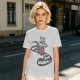 Olive graphic tee with raccoon driving car and 'Way to make bad decisions' text