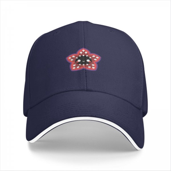 Black Baseball Cap With Cute Demogorgon Monster Print