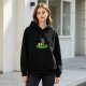 Black hoodie with cartoon Link and wolf graphic