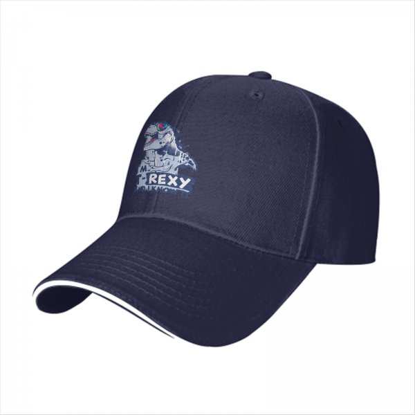 Black baseball cap with T-Rex graphic and I'm T-Rexy And I Know It text