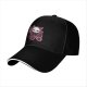 Black Baseball Cap With Cute Skull Cat Ice Cream Graphic