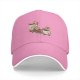 Black baseball cap with playful anthropomorphic coffee cups graphic