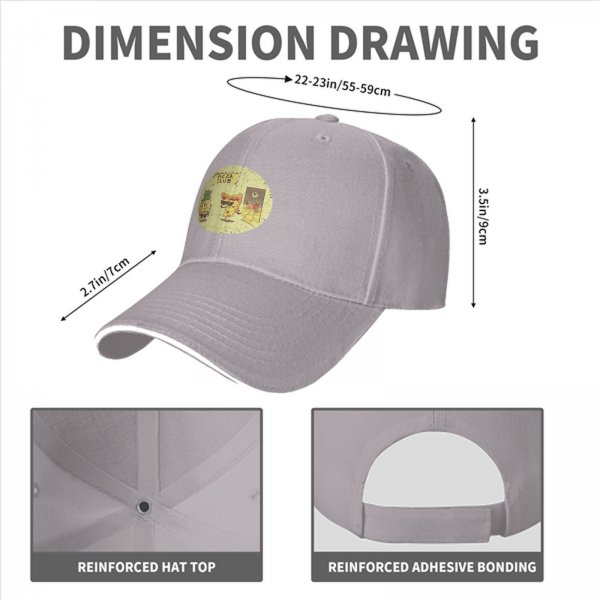 Black Baseball Cap With Pizza Club Pineapple Slice Graphic
