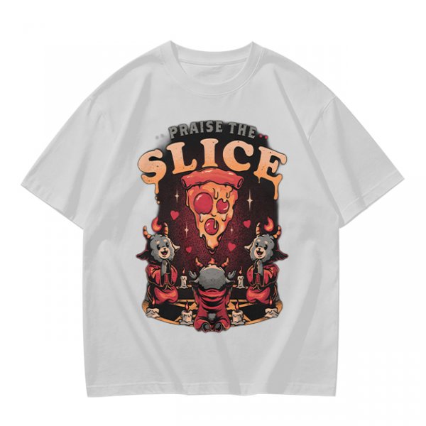 Olive Graphic T-Shirt Praise The Slice Pizza Demon Ritual Design