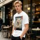 Samurai Cat Fighting Ninjas Ukiyo-e Style Graphic T-Shirt
