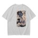 Olive T-Shirt with Japanese Ukiyo-e Dragon and Wave Print