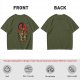 Olive T-shirt with Dark Fantasy Tentacle Monster Graphic Print