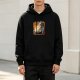Black hoodie with Totoro and spirits graphic print