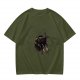 Olive green graphic t-shirt with dark fantasy creature print
