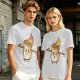 Olive T-Shirt With Surprised Burning Marshmallow Graphic