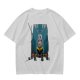 Olive Green T-Shirt With Cartoon Rabbit Character Graphic
