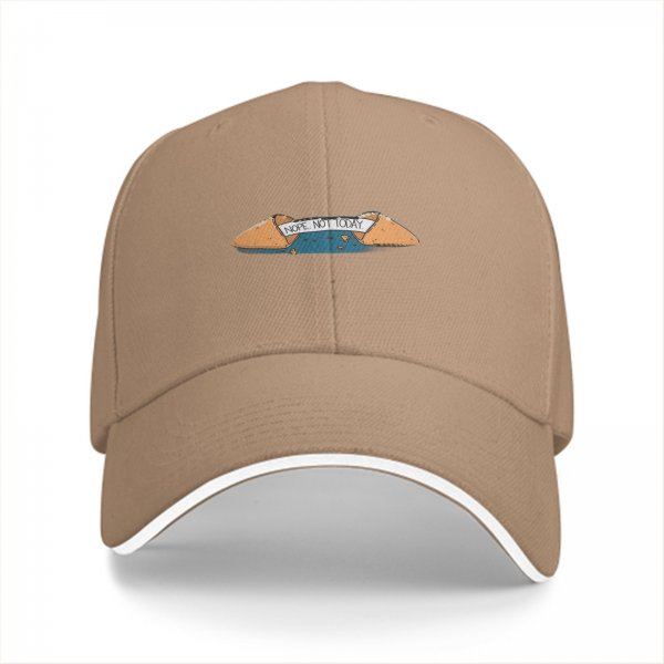 Black baseball cap with 'NOPE NOT TODAY' graphic print