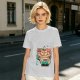 Olive green t-shirt with cute shiba inu ice cream graphic