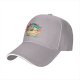 Black Baseball Cap With Whimsical Retro Animal Graphic Print