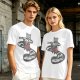 Olive graphic tee with raccoon driving car and 'Way to make bad decisions' text