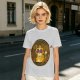 Olive T-Shirt With Flaming Royal Cat Portrait Print