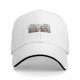 Black baseball cap with funny shark seafood diet meme print