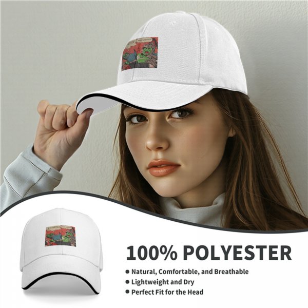 Baseball cap with Thor and Hulk comic panel print