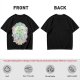 Olive Green Graphic T-Shirt With Whimsical Plant Creature And Floral Print