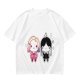 Olive T-Shirt with Chibi Wednesday Addams and Enid Sinclair Print